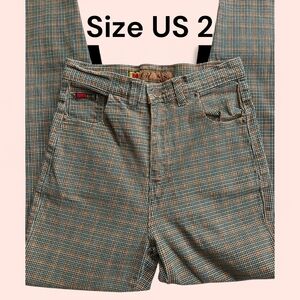 Oil Gas | Size 2 Green plaid pants
